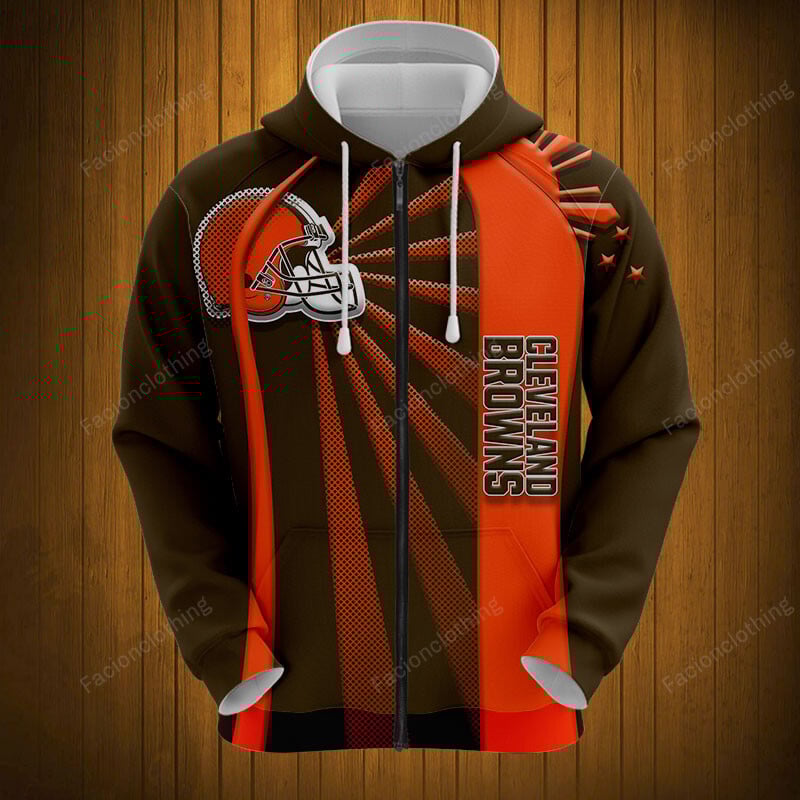 Sportswearmerch Cleveland Browns NFL Zip Hoodie Personalized For Fan