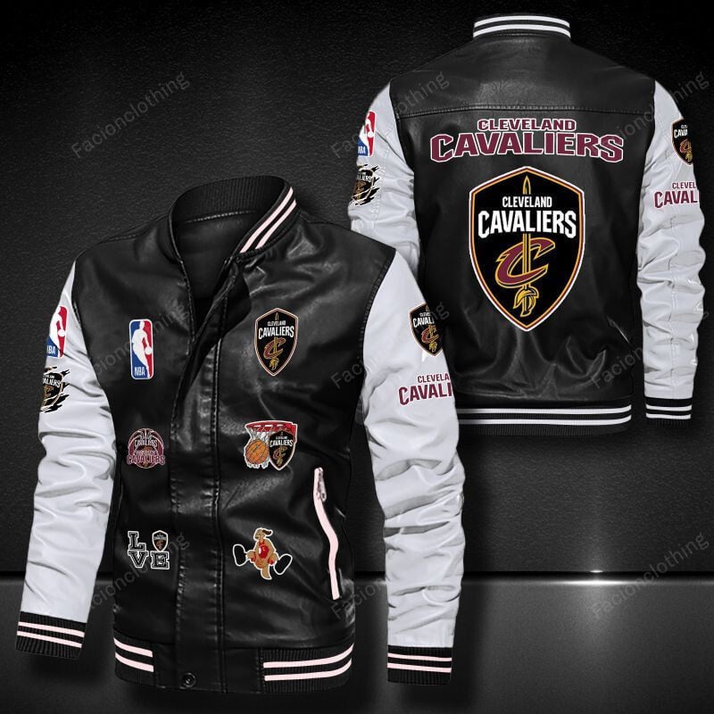 Sportswearmerch Cleveland Cavaliers NBA Personalized Leather Bomber For Fan