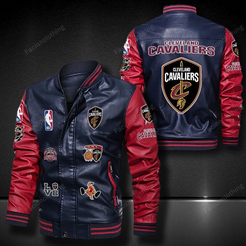 Sportswearmerch Cleveland Cavaliers NBA Personalized Leather Bomber For Fan