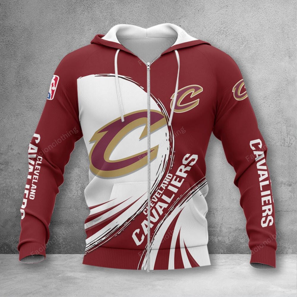 Sportswearmerch Cleveland Cavaliers NBA Personalized Zip Hoodie For Fan
