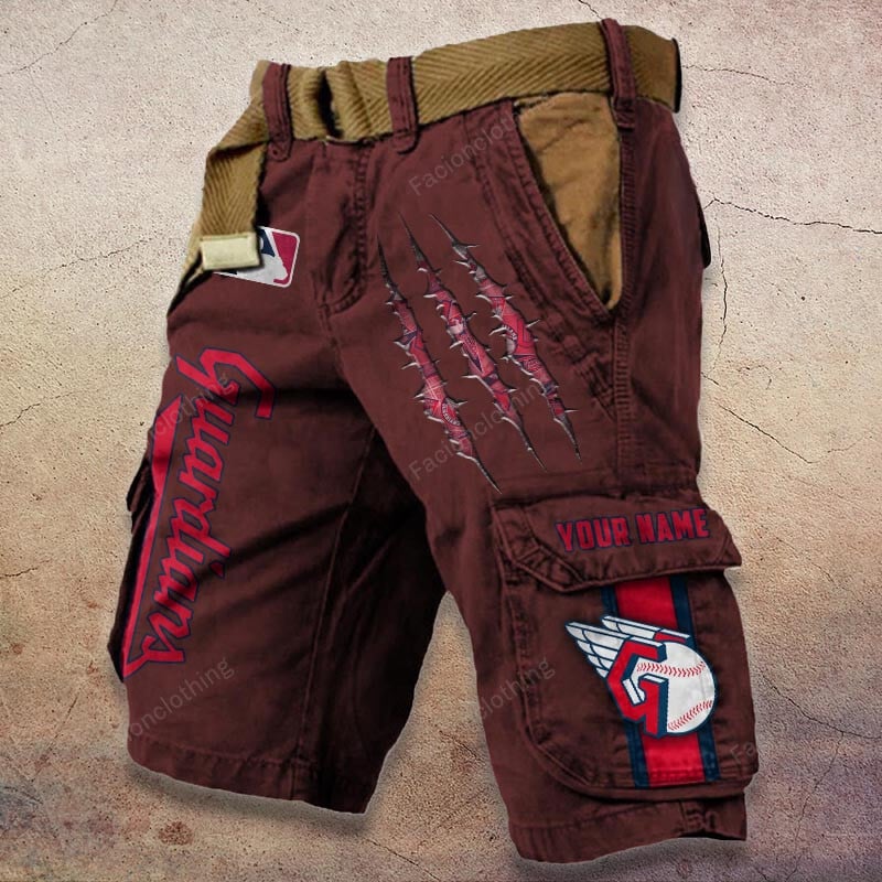 Sportswearmerch Cleveland Guardians MLB Denim Short For Fan