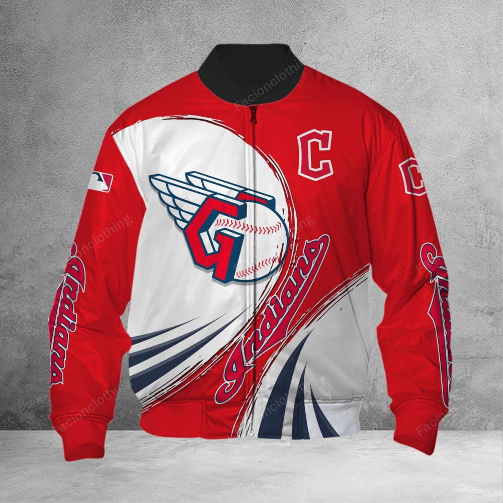 Sportswearmerch Cleveland Indians MLB Personalized Bomber Jacket For Fan