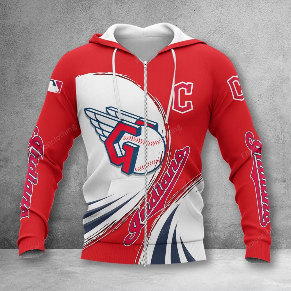 Sportswearmerch Cleveland Indians MLB Personalized Zip Hoodie For Fan