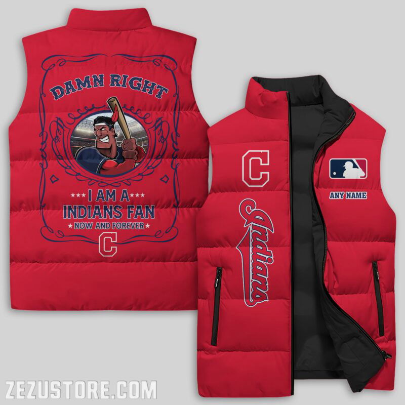 Sportswearmerch Cleveland Indians MLB Sleeveless Puffer Jacket For Fans