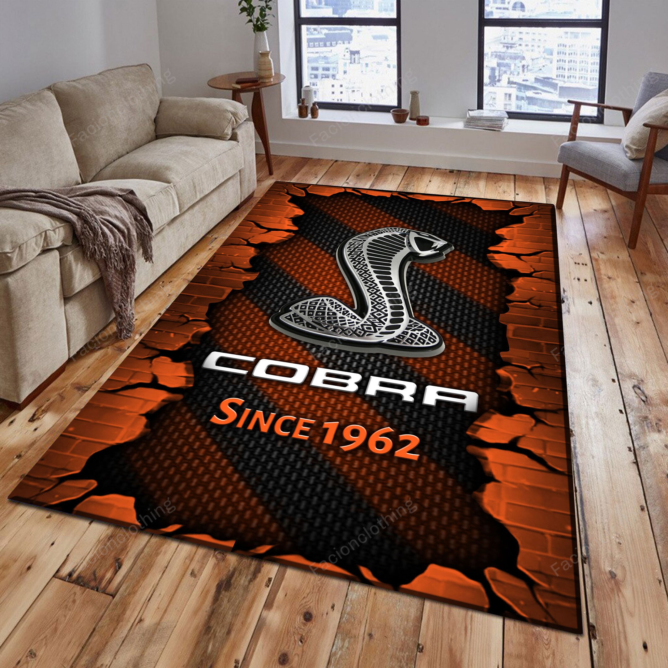 Sportswearmerch Cobra Car Personalized Rug For Fan
