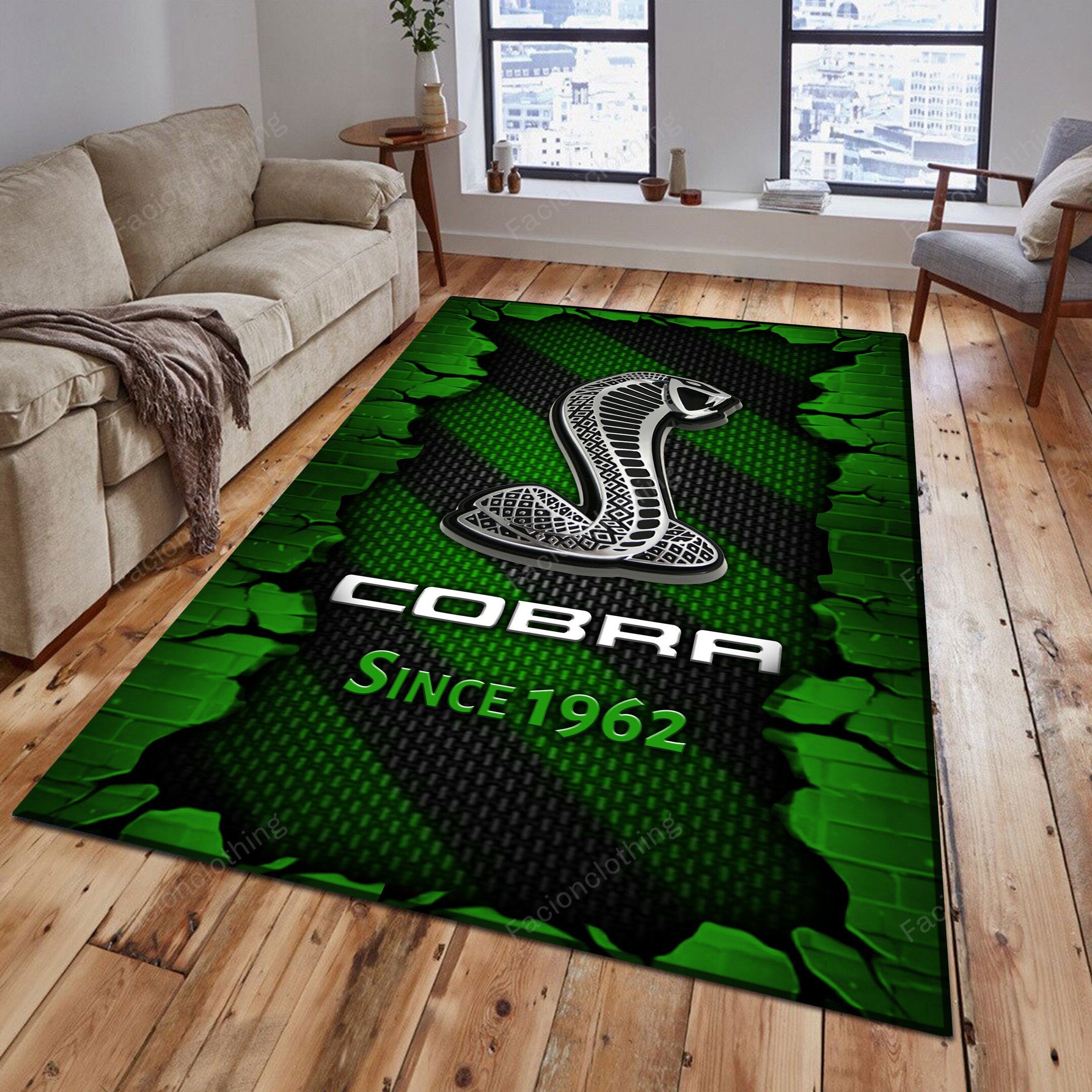 Sportswearmerch Cobra Car Personalized Rug For Fan
