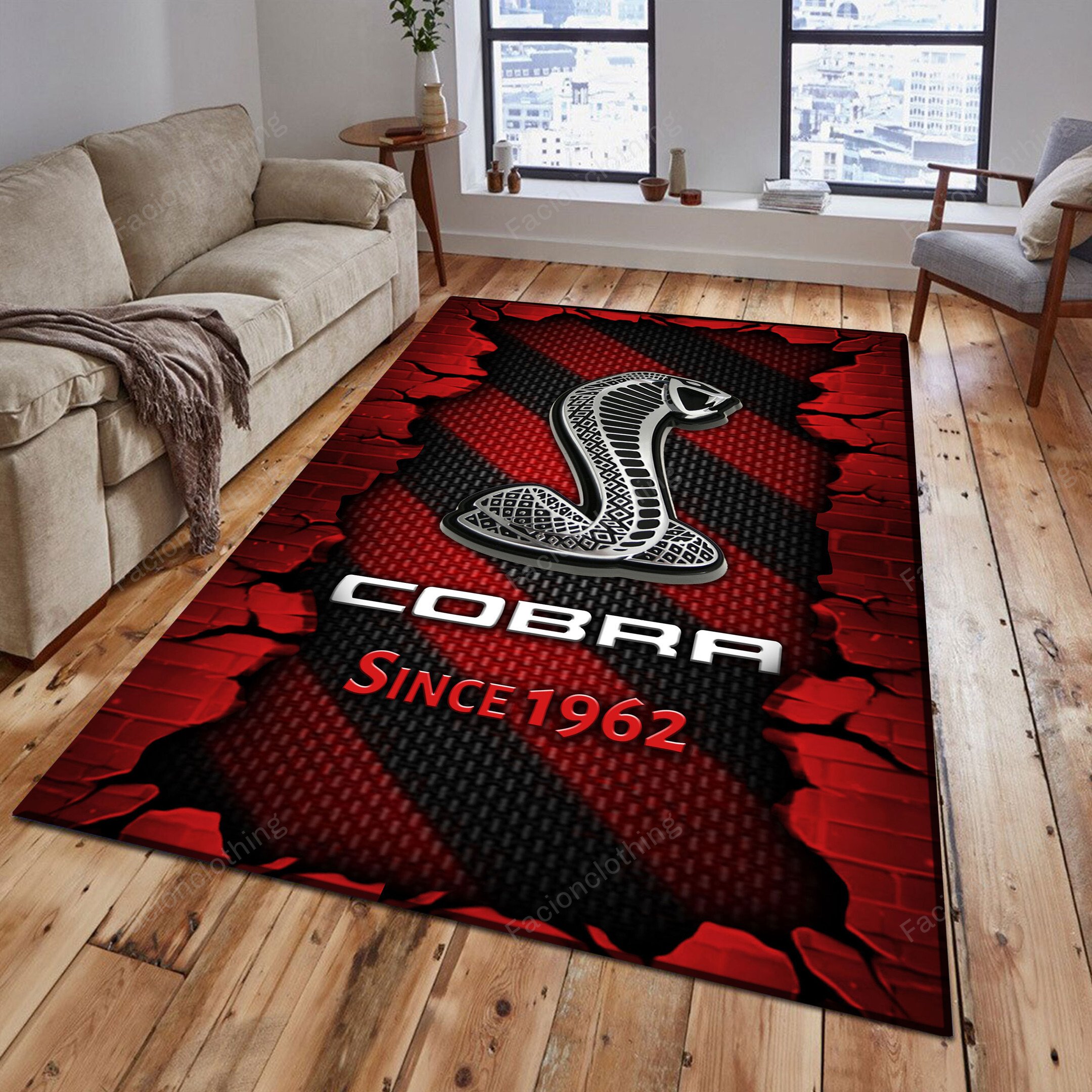 Sportswearmerch Cobra Car Personalized Rug For Fan
