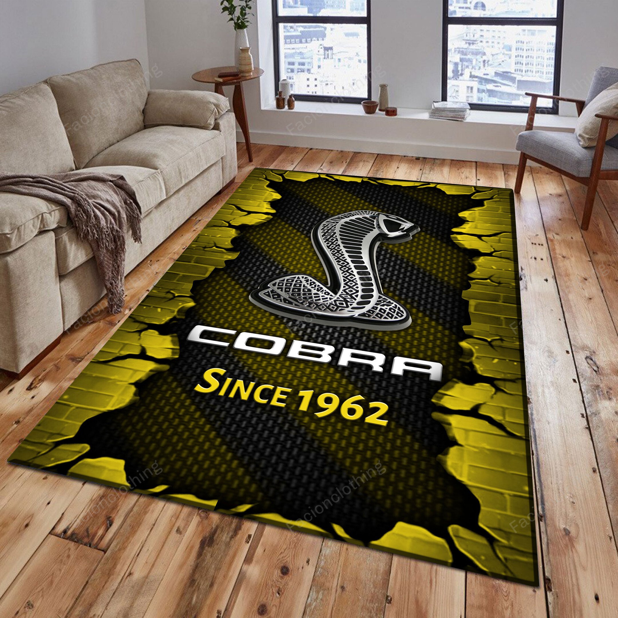 Sportswearmerch Cobra Car Personalized Rug For Fan