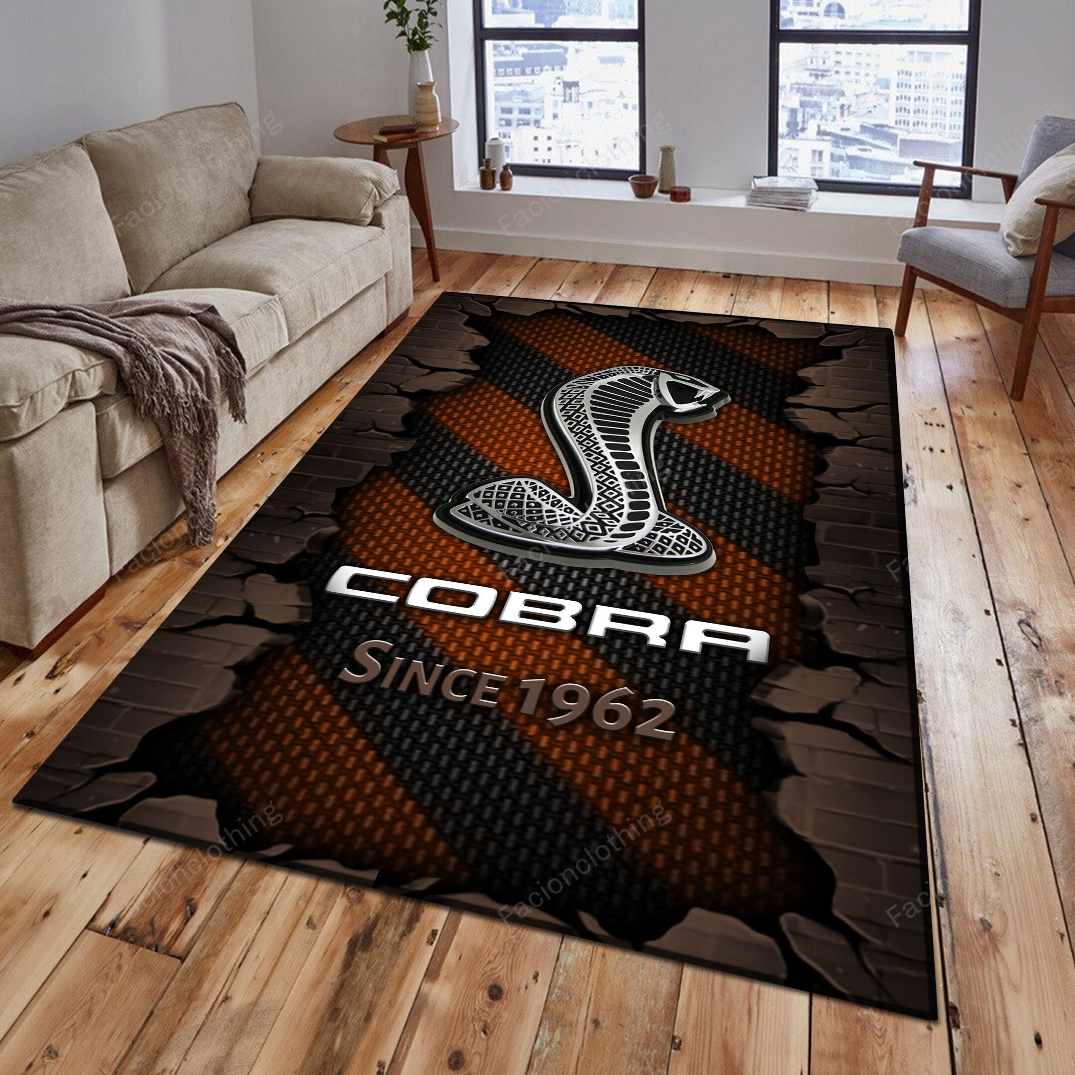 Sportswearmerch Cobra Car Personalized Rug For Fan