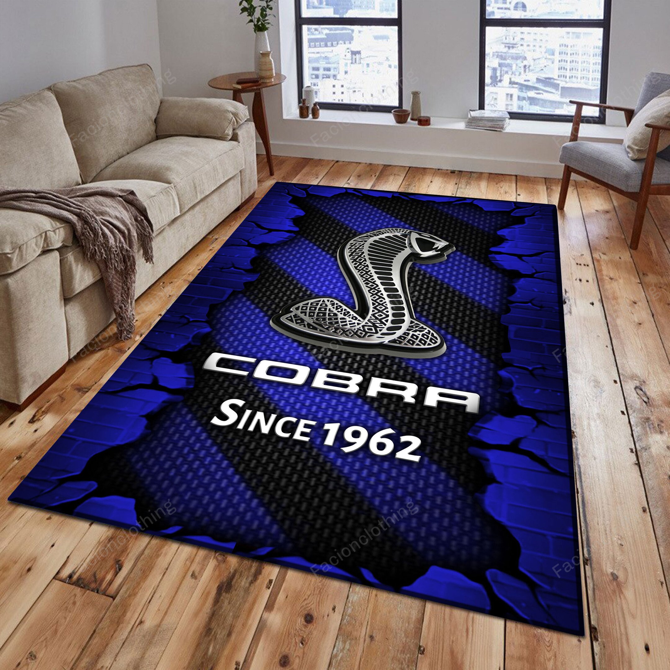 Sportswearmerch Cobra Car Personalized Rug For Fan