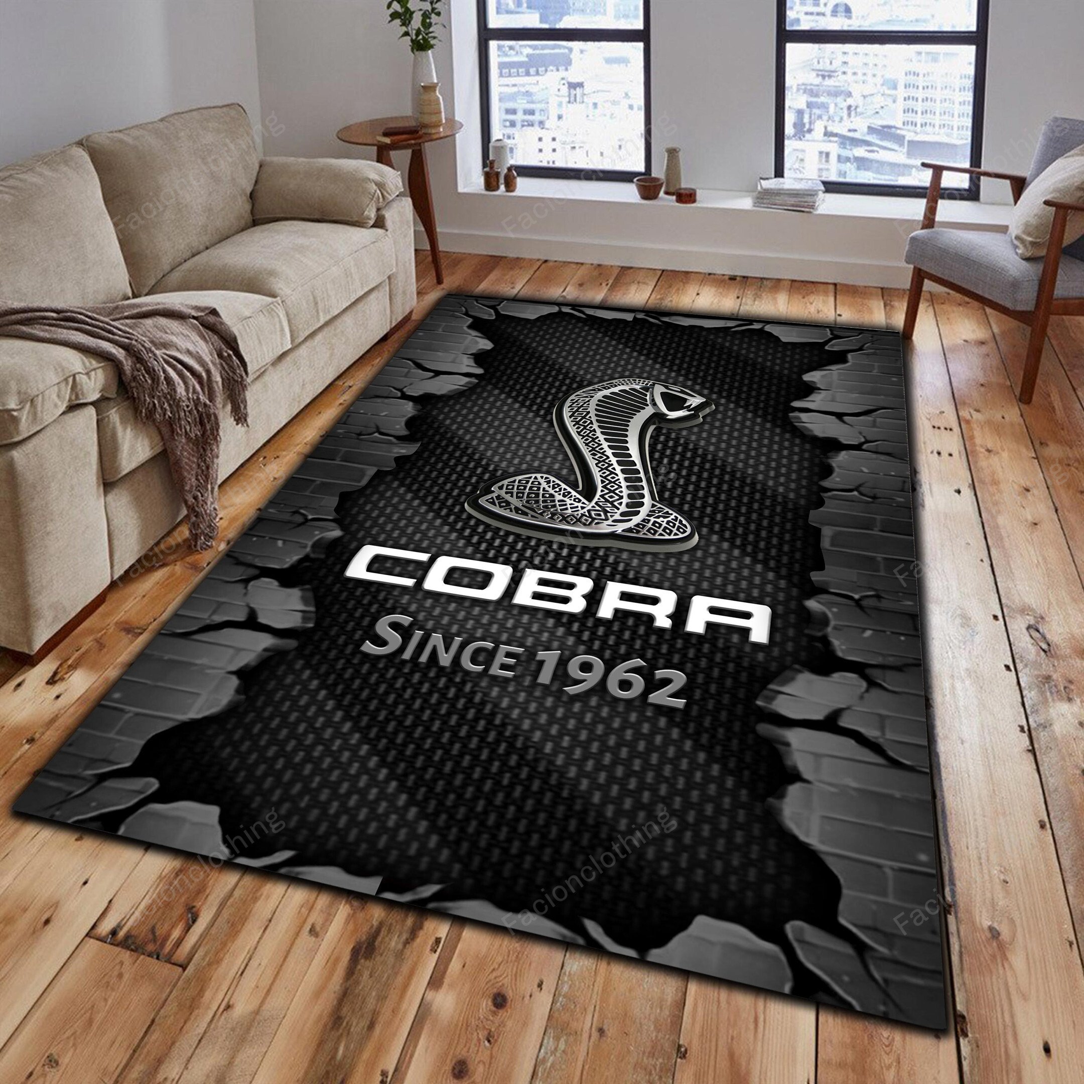 Sportswearmerch Cobra Car Personalized Rug For Fan