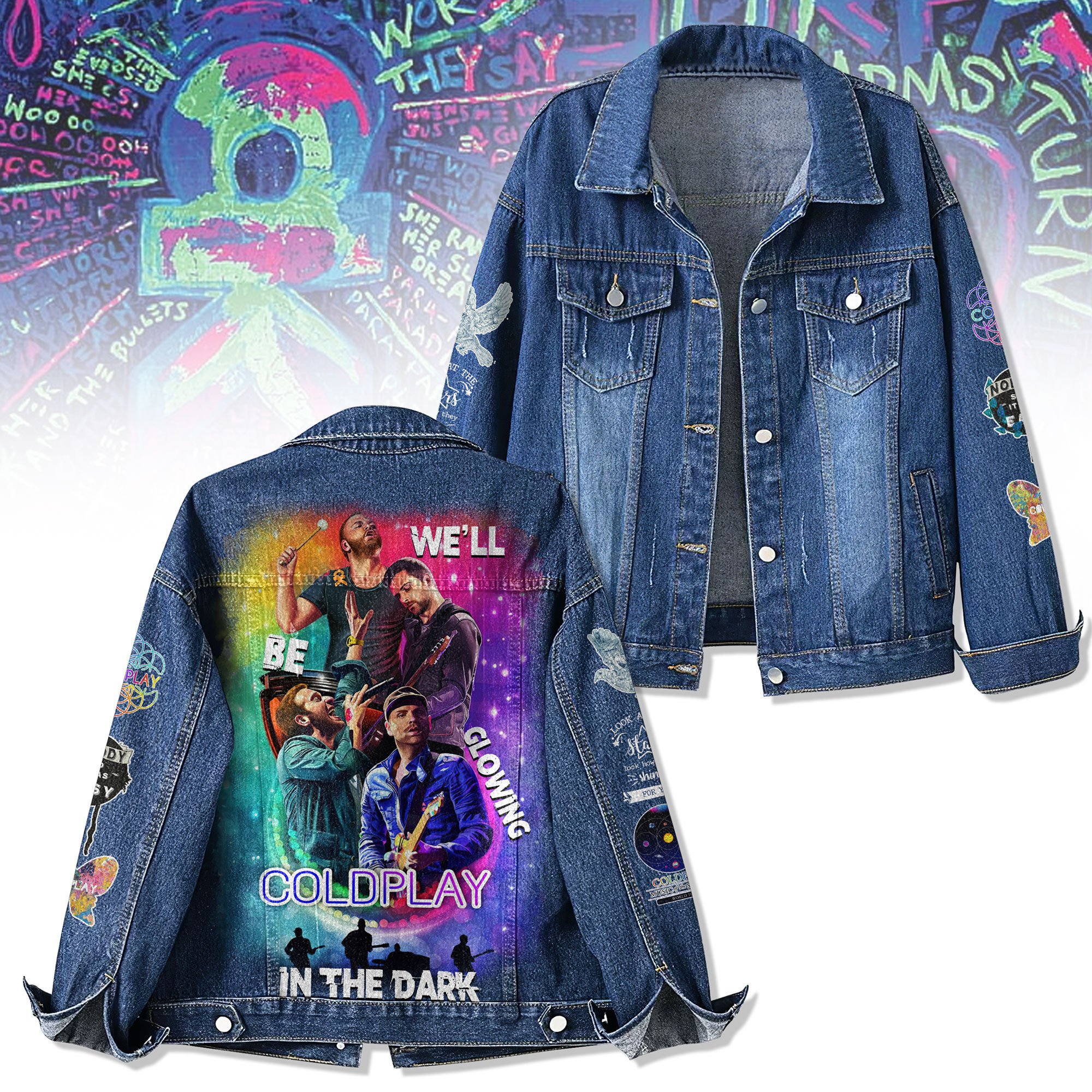 Sportswearmerch Coldplay Denim Jacket Gift For Fans