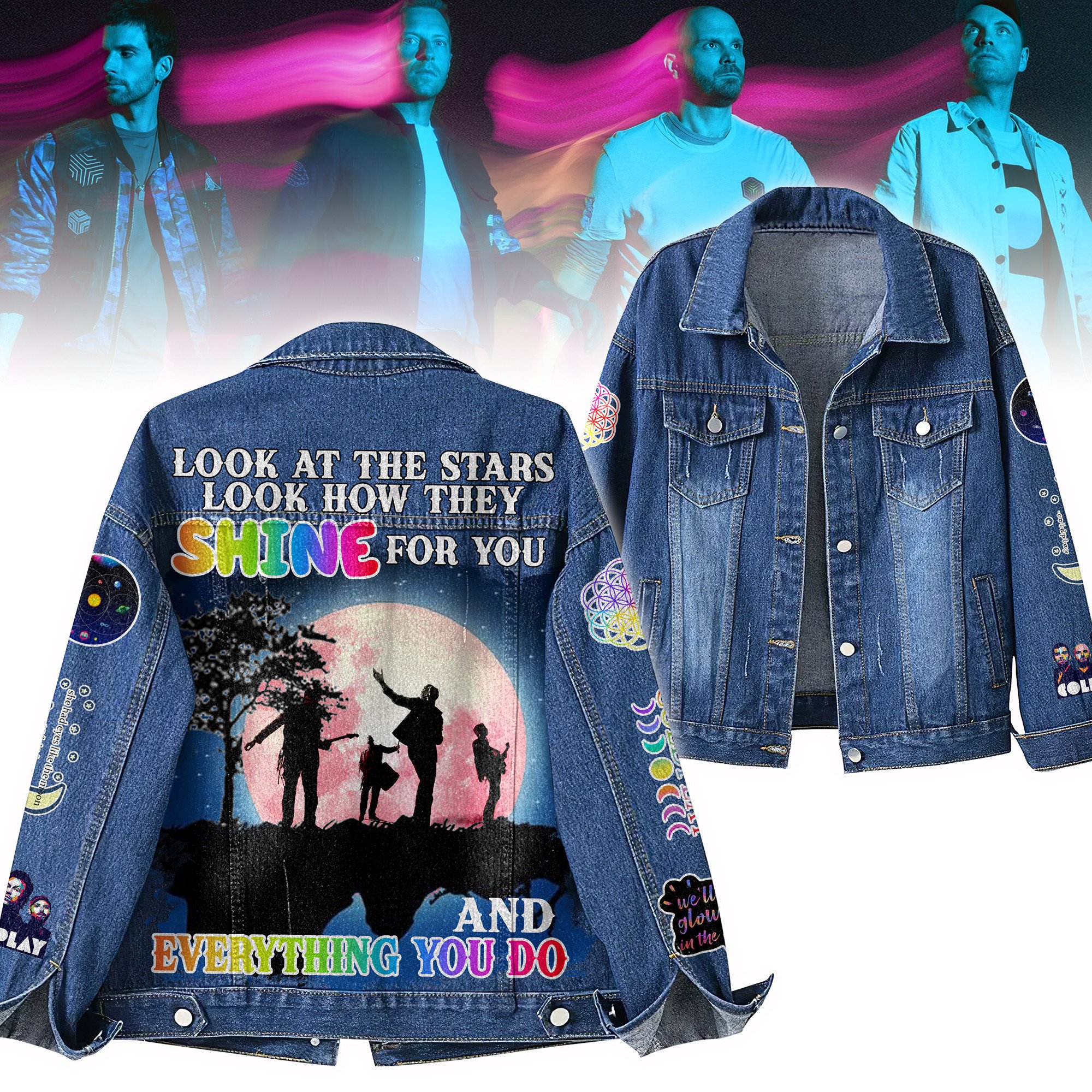 Sportswearmerch Coldplay Denim Jacket Gift For Fans