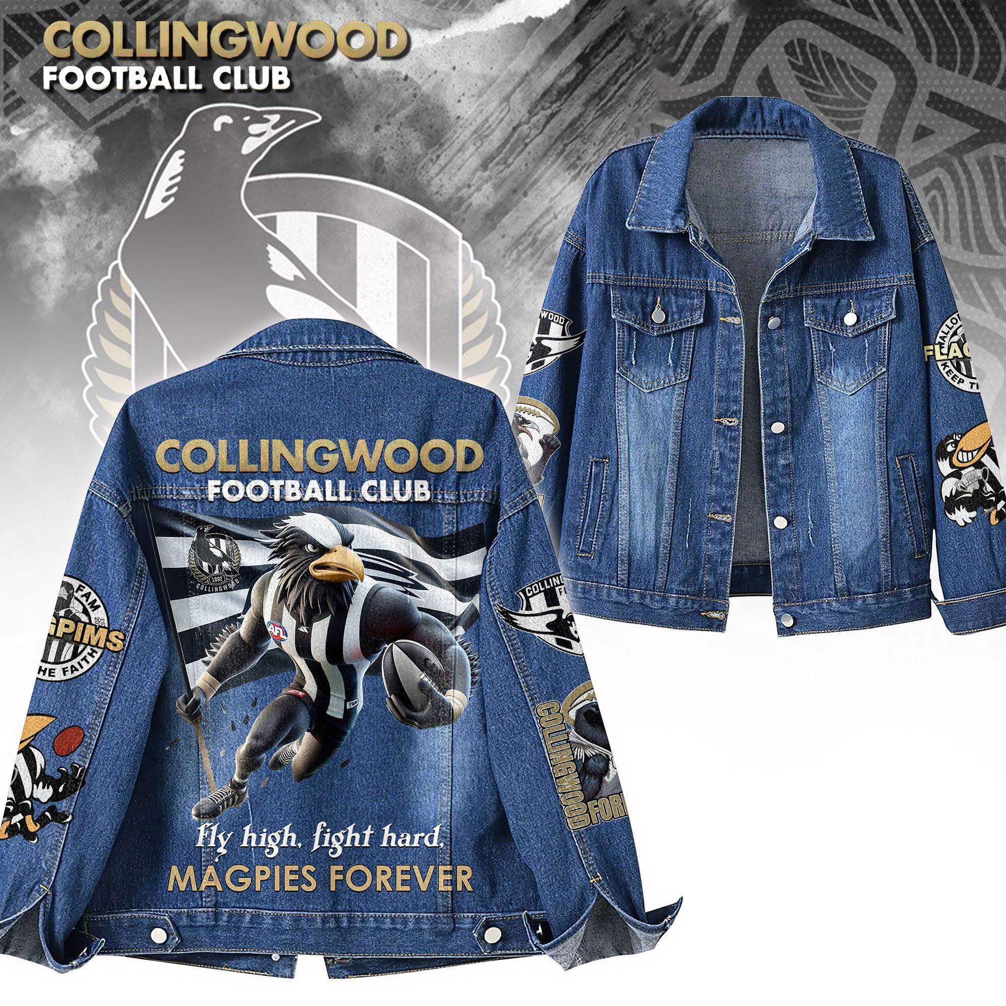 Sportswearmerch Collingwood Denim Jacket Gift For Fans