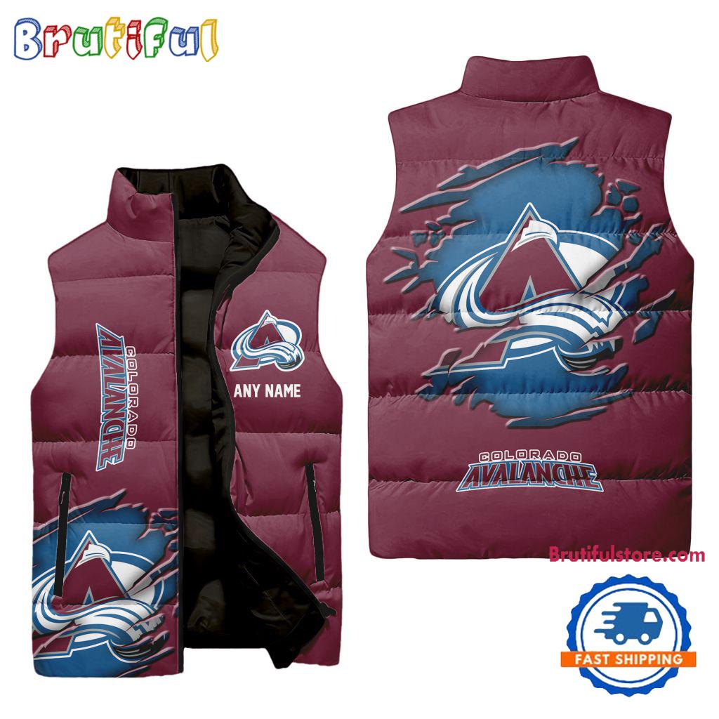Sportswearmerch Colorado Avalanche NHL Personalized Sleeveless Puffer Jacket For Fan