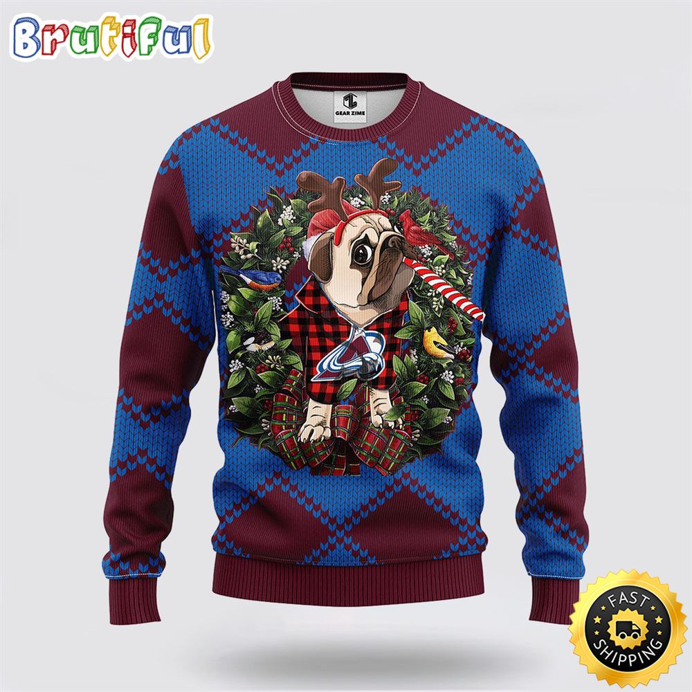 Sportswearmerch Colorado Avalanche NHL Pub Dog Ugly Christmas Sweater For Fan