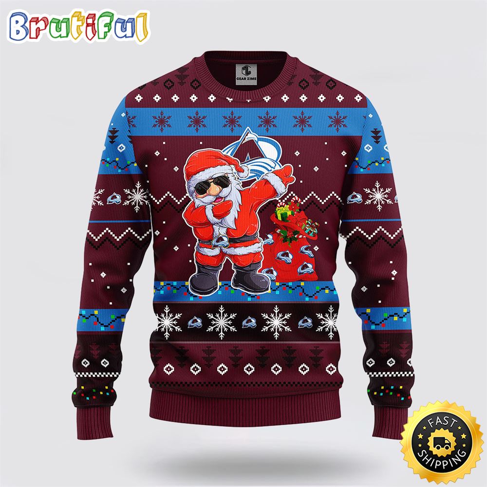 Sportswearmerch Colorado Avalanche NHL Santa Claus Ugly Christmas Sweater For Fan