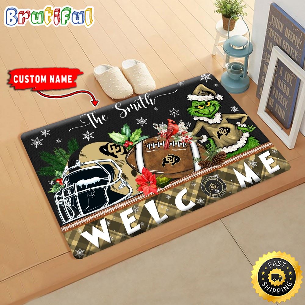 Sportswearmerch Colorado Buffaloes NCAA Grinch Christmas Doormat For Fan