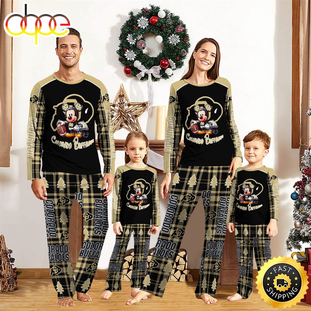 Sportswearmerch Colorado Buffaloes NCAA x Mickey Mouse Personalized Pajamas Family For Fan