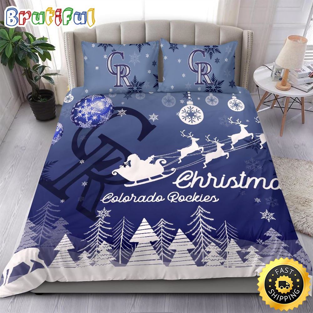 Sportswearmerch Colorado Rockies MLB Christmas Bedding Sets For Fan