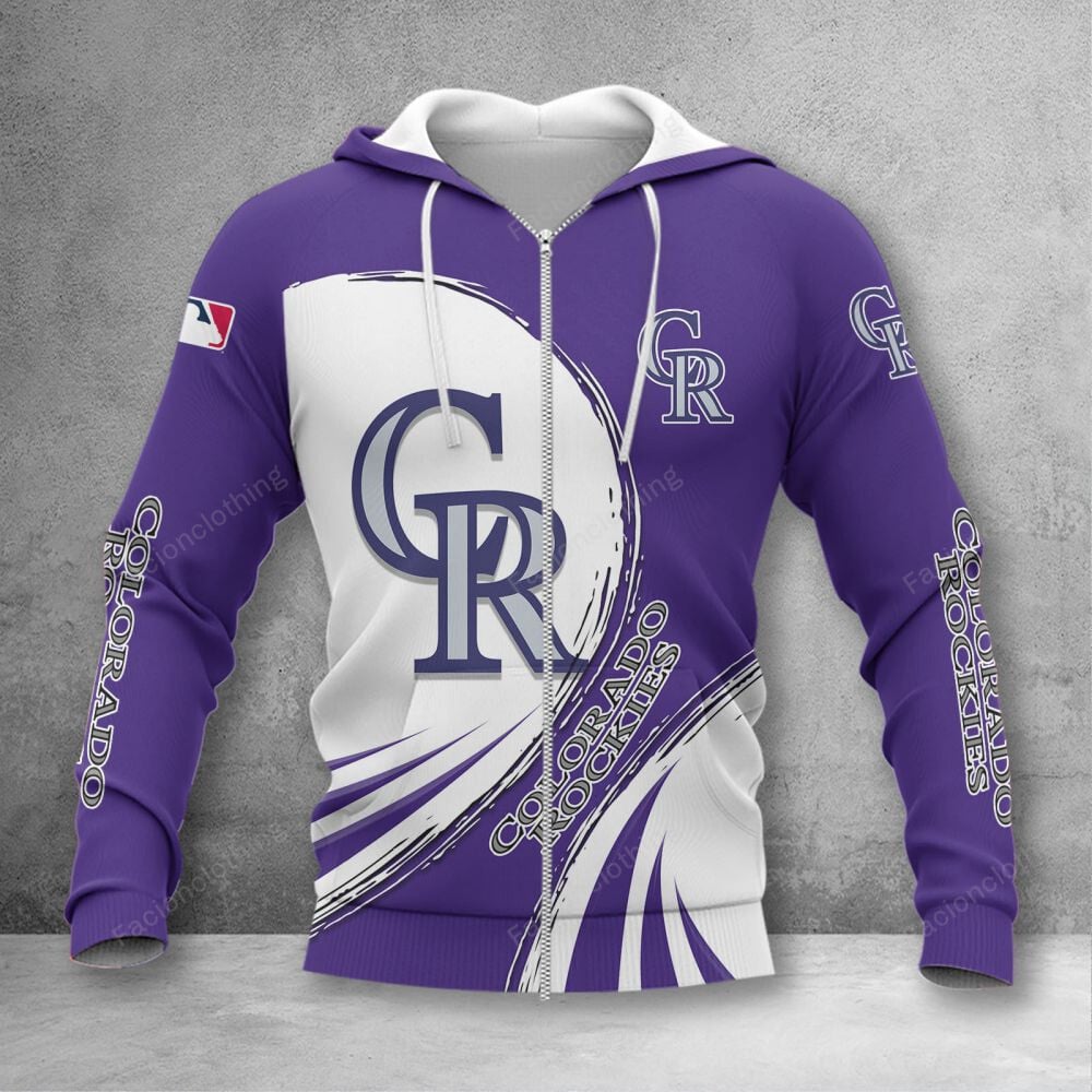 Sportswearmerch Colorado Rockies MLB Personalized Zip Hoodie For Fan