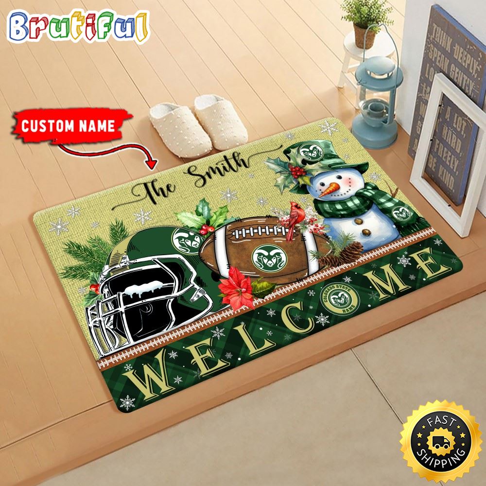 Sportswearmerch Colorado State Rams NCAA Christmas Doormat For Fan
