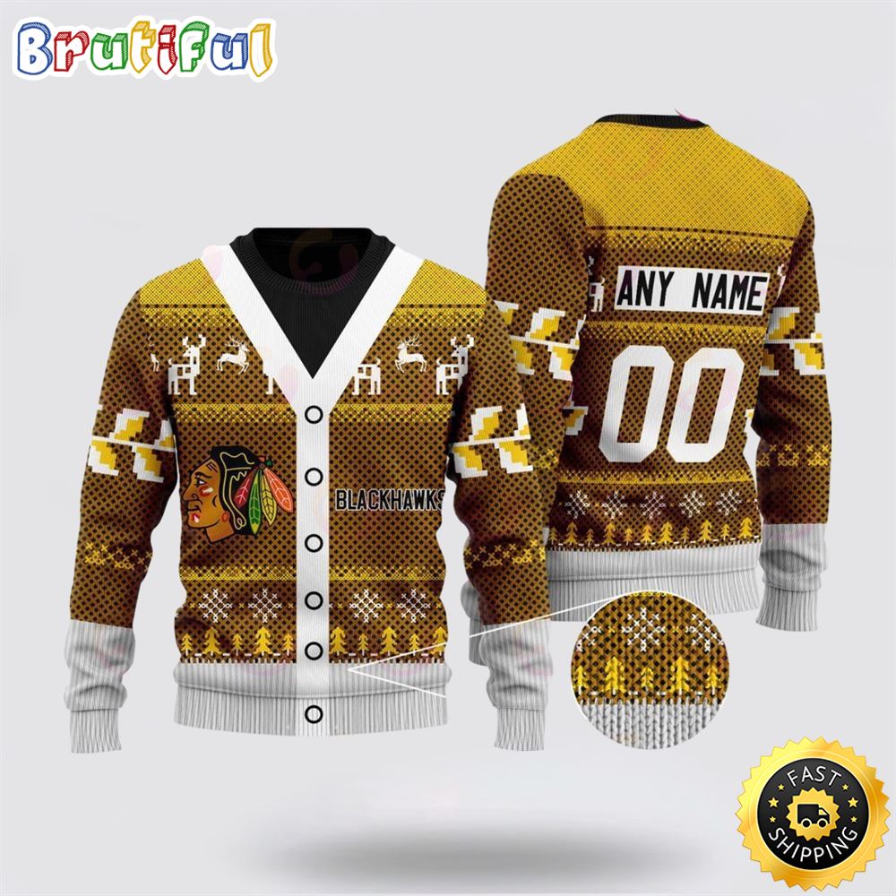Sportswearmerch Columbus Blue Jackets NHL Elk Pattern Personalized Christmas Sweater For Fan