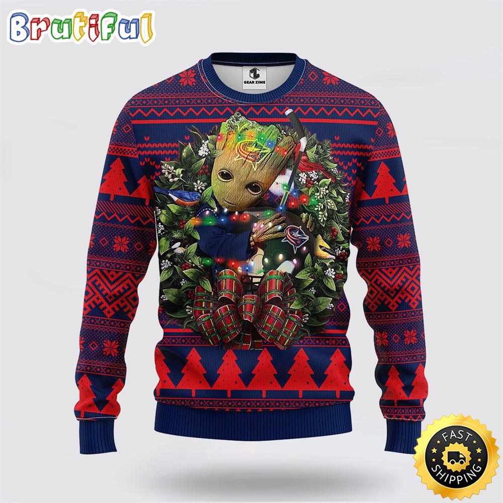 Sportswearmerch Columbus Blue Jackets NHL Groot Christmas Sweater For Fan