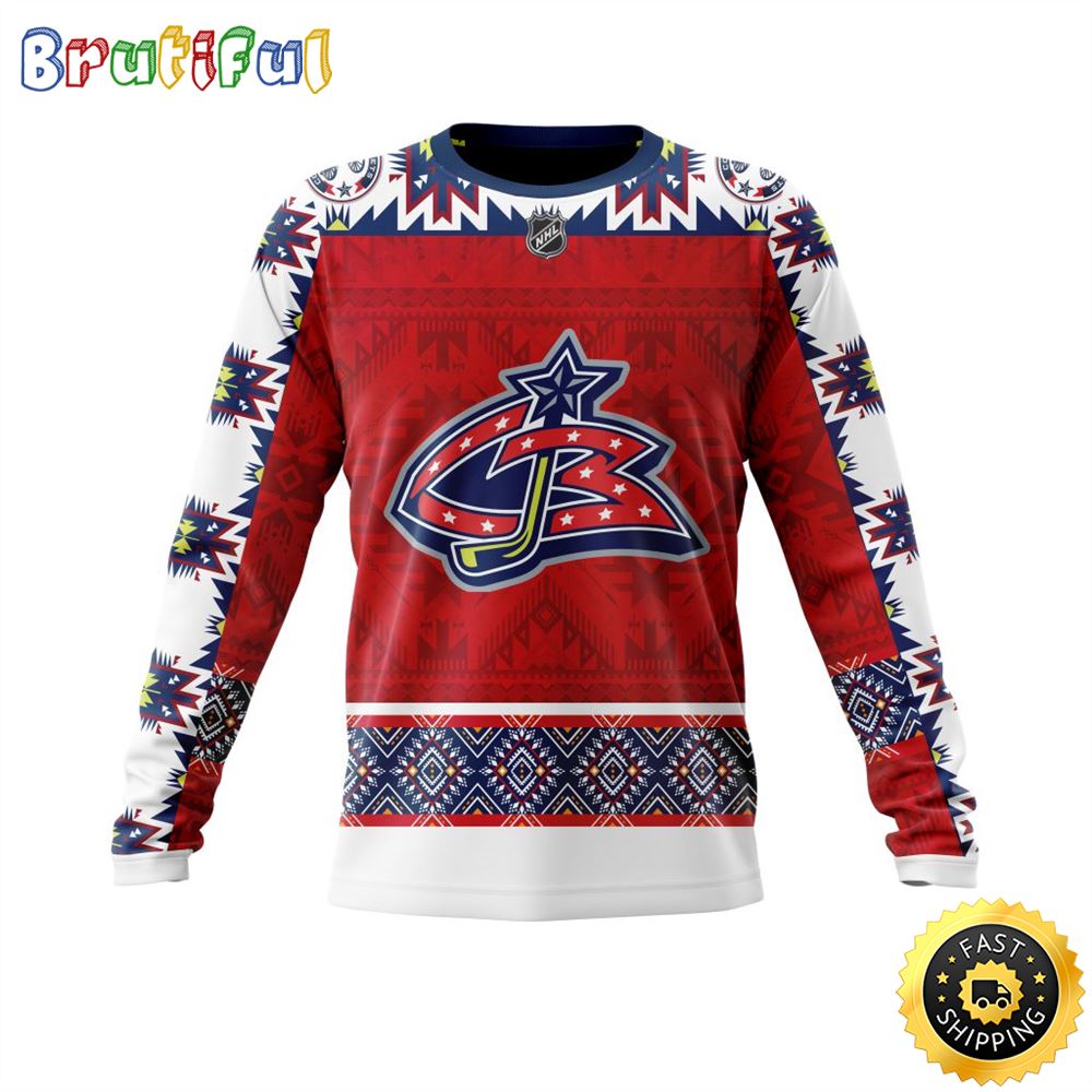 Sportswearmerch Columbus Blue Jackets NHL Native Concepts Personalized Sweater For Fan