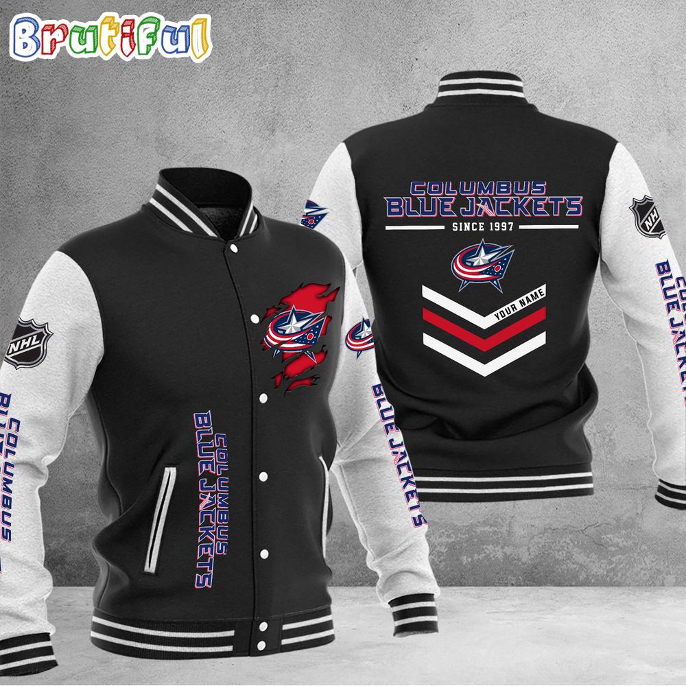 Sportswearmerch Columbus Blue Jackets NHL Personalized Baseball Jacket For Fan
