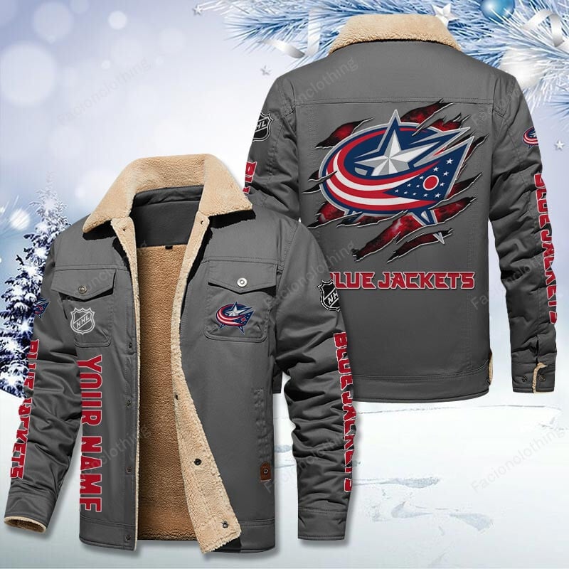 Sportswearmerch Columbus Blue Jackets NHL Personalized Cotton Jacket For Fan