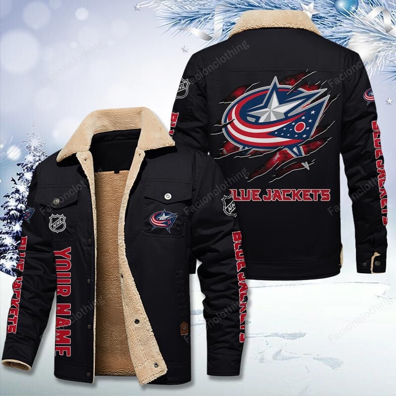 Sportswearmerch Columbus Blue Jackets NHL Personalized Cotton Jacket For Fan