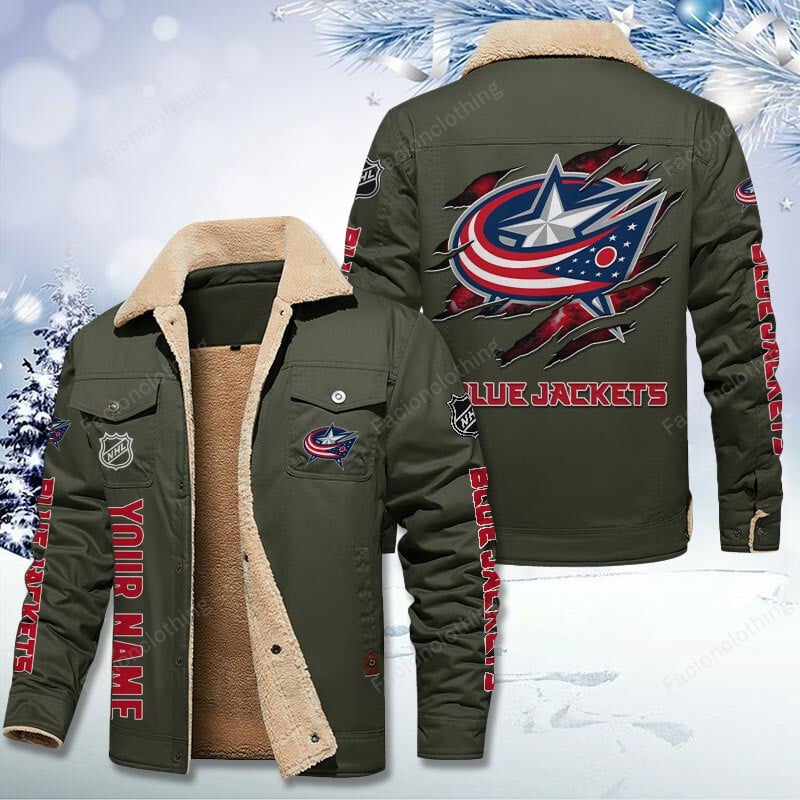 Sportswearmerch Columbus Blue Jackets NHL Personalized Cotton Jacket For Fan