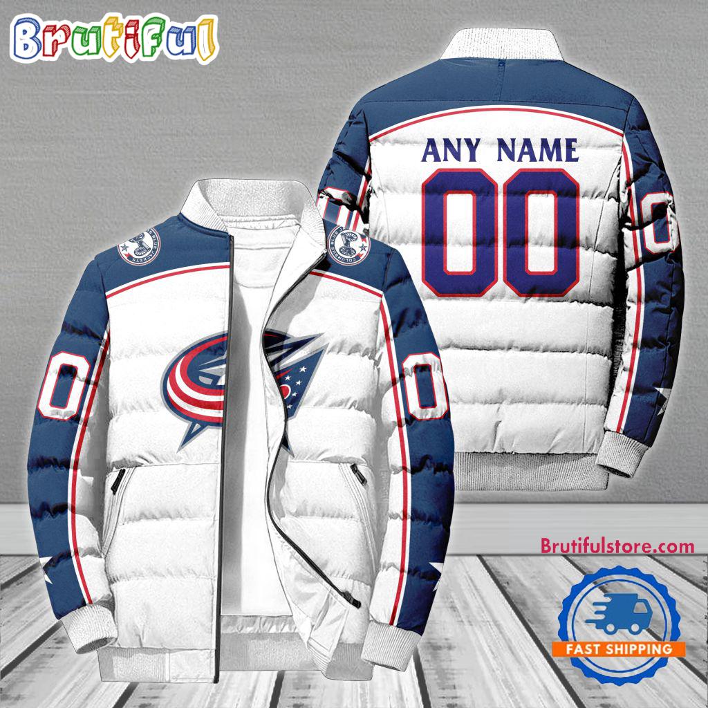 Sportswearmerch Columbus Blue Jackets NHL Personalized Puffer Jacket For Fan