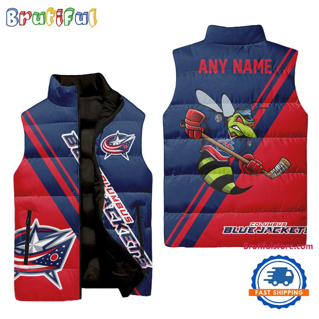Sportswearmerch Columbus Blue Jackets NHL Sleeveless Puffer Jacket For Fan