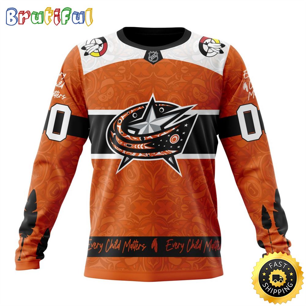 Sportswearmerch Columbus Blue Jackets NHL Support Child Lives Matter Personalized Sweater For Fan