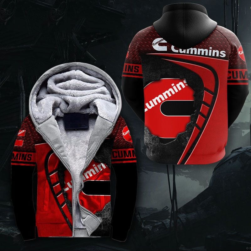 Sportswearmerch Cummins Truck Personalized Fashion Fleece Zip Hoodie Jacket For Fan