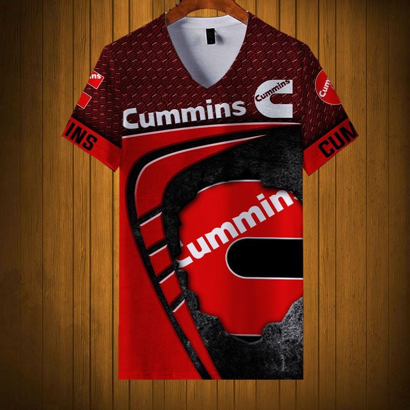 Sportswearmerch Cummins Truck Personalized Fashion V-neck Women T-shirt For Fan
