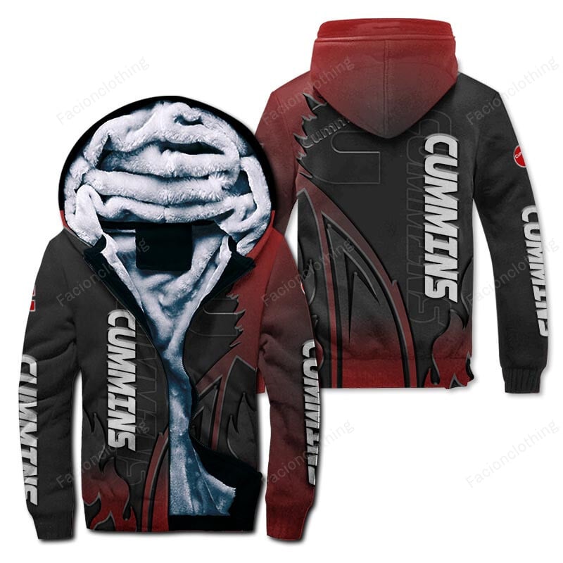 Sportswearmerch Cummins Truck Personalized Zip Hoodie Velvet Hoodie For Fan