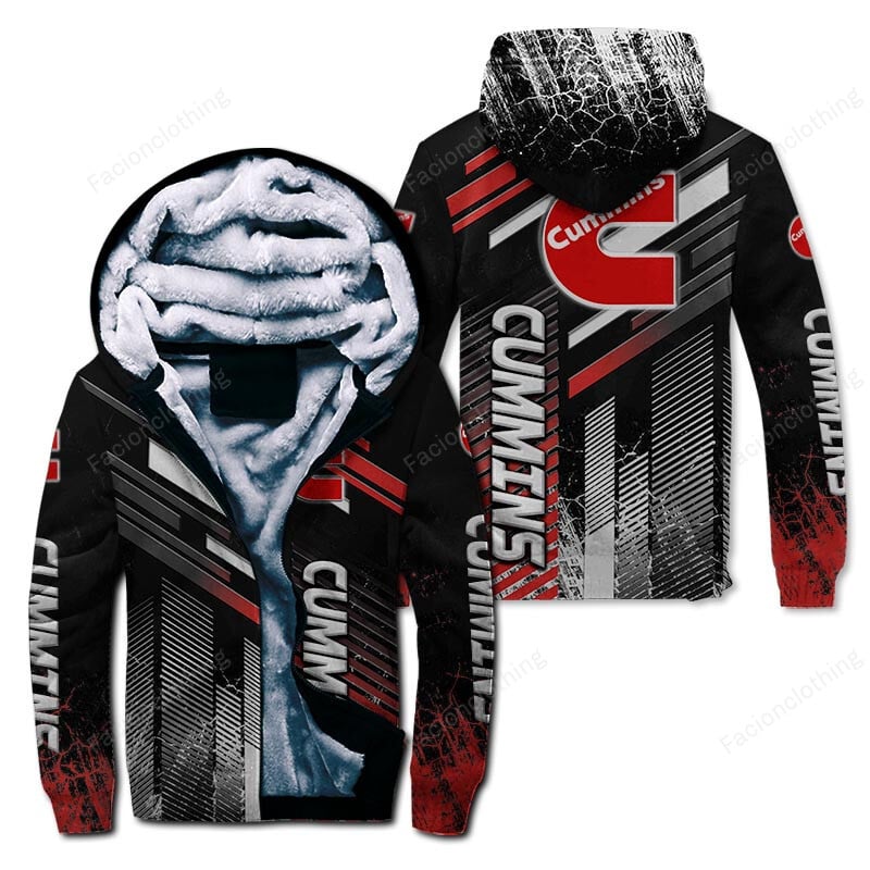 Sportswearmerch Cummins Truck Personalized Zip Hoodie Velvet Hoodie For Fan