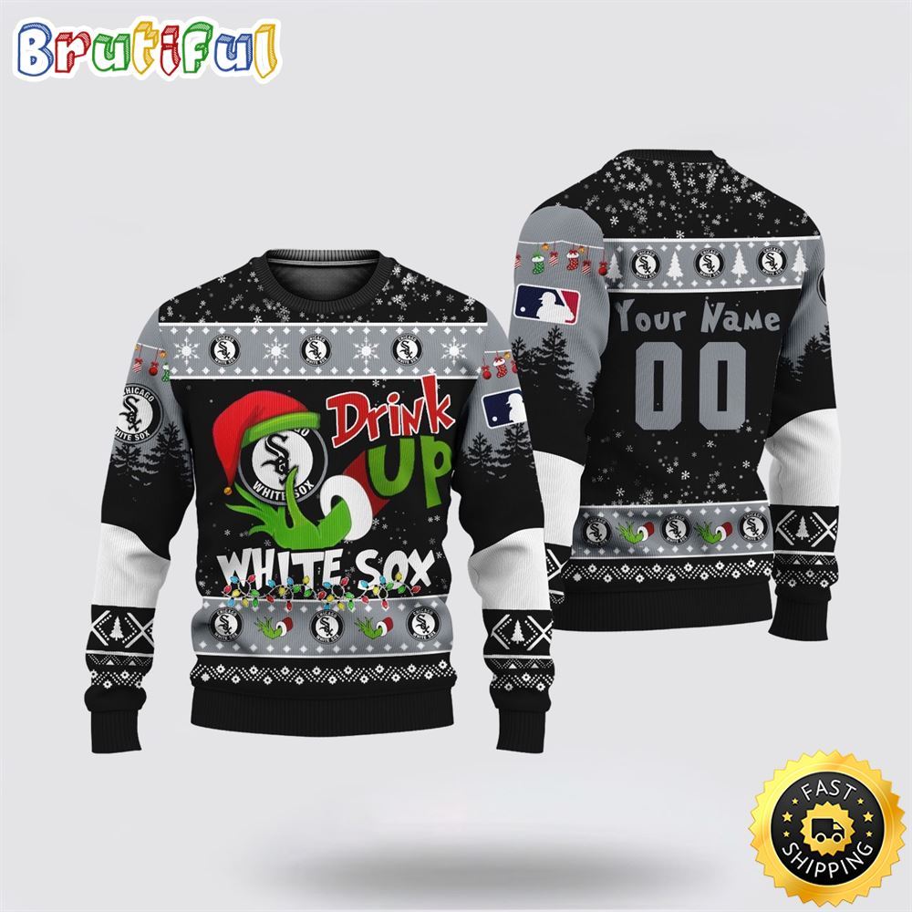 Sportswearmerch Custom Chicago White Sox MLB Grinch Personalized Christmas Sweater For Fan