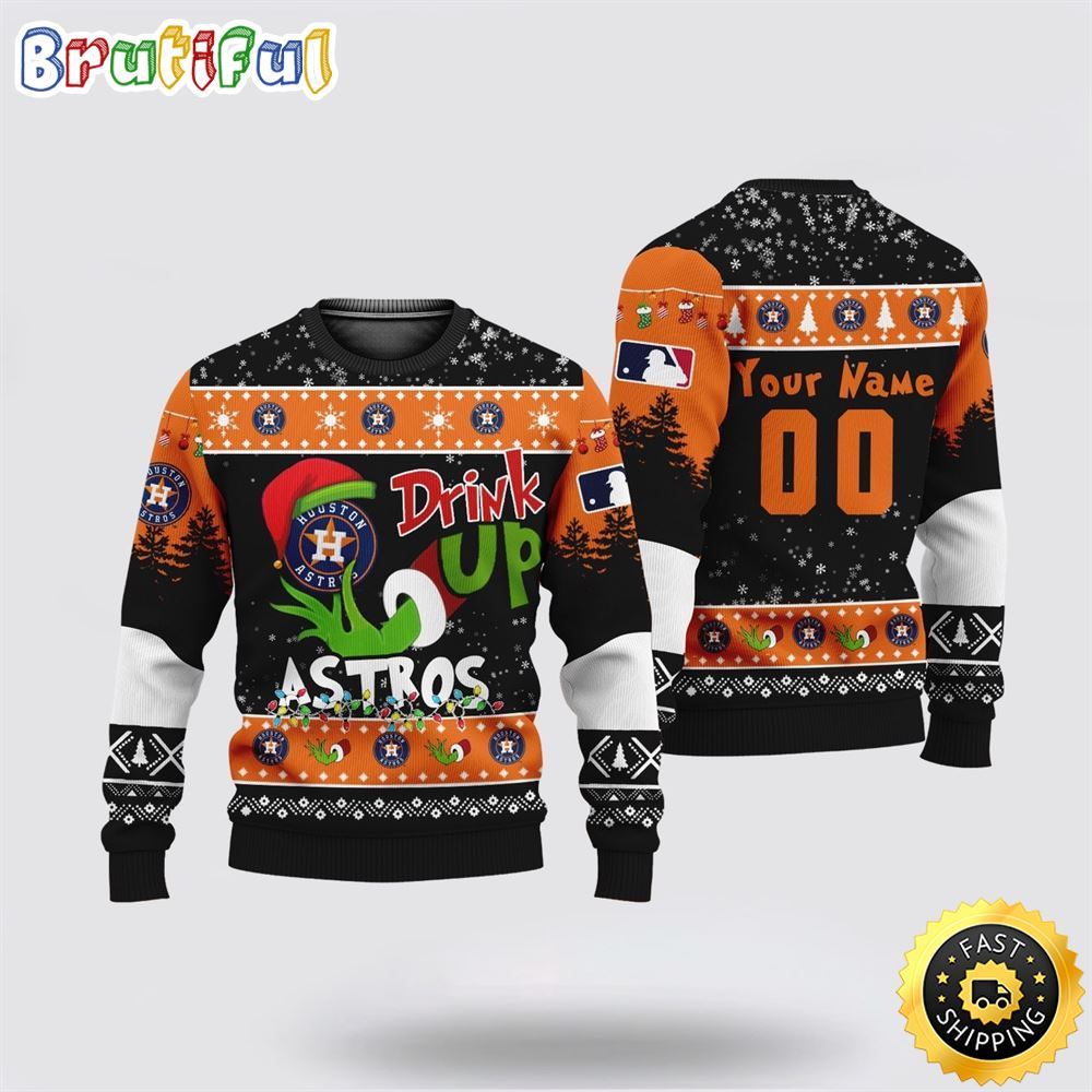 Sportswearmerch Custom Houston Astros MLB Grinch Personalized Christmas Sweater For Fan