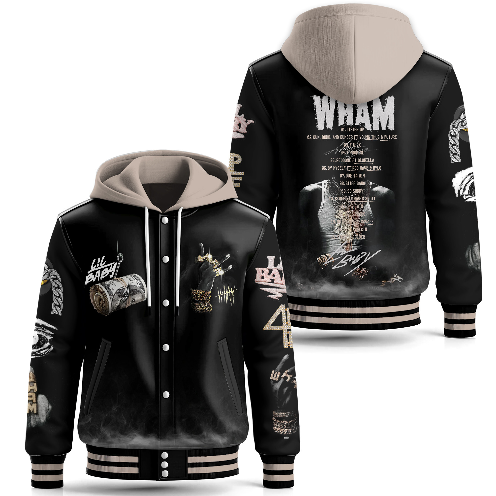 Sportswearmerch DaBaby Hooded Baseball Jacket Gift For Fan