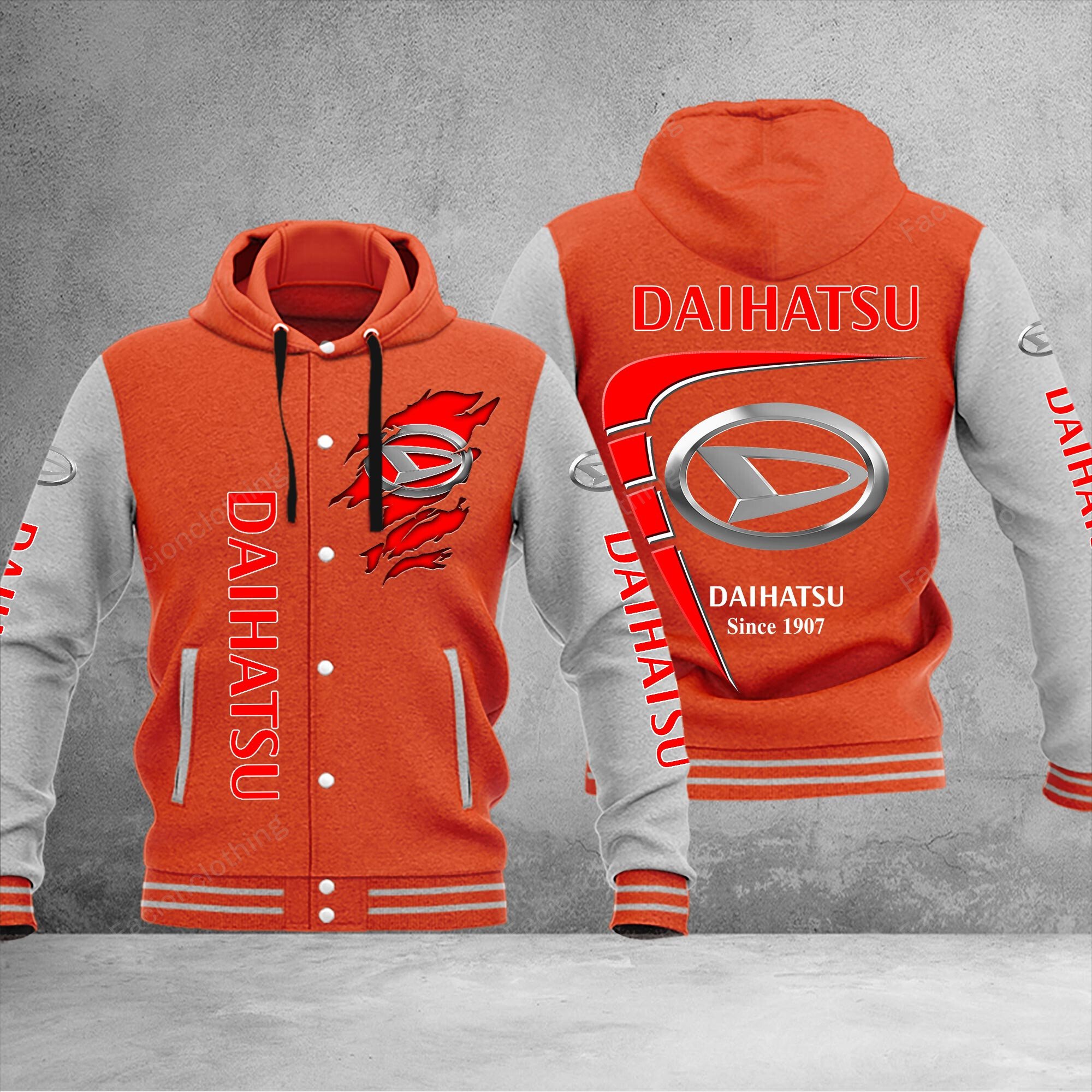 Sportswearmerch Daihatsu Car Personalized Hooded Baseball Jacket For Fan