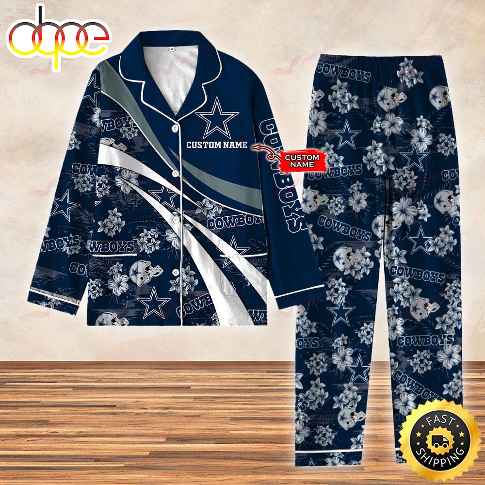 Sportswearmerch Dallas Cowboys NFL 3D Personalized Christmas Personalized Pajamas For Fan