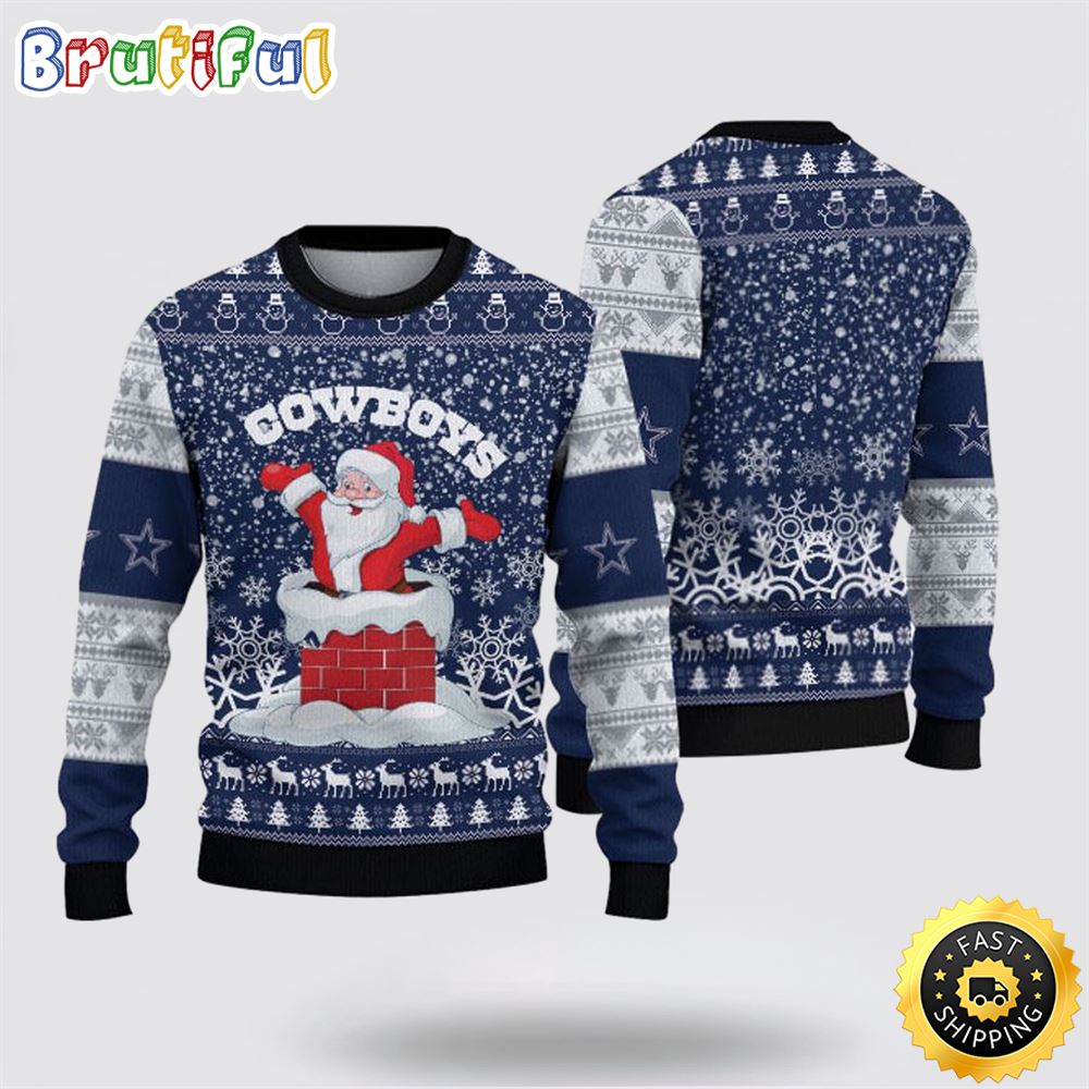 Sportswearmerch Dallas Cowboys NFL And Santa Claus Christmas Sweater For Fan