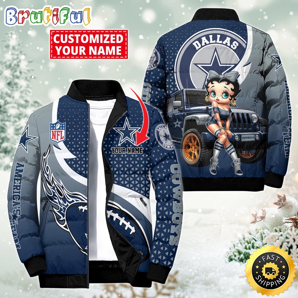 Sportswearmerch Dallas Cowboys NFL Betty Boop Puffer Jacket For Fan