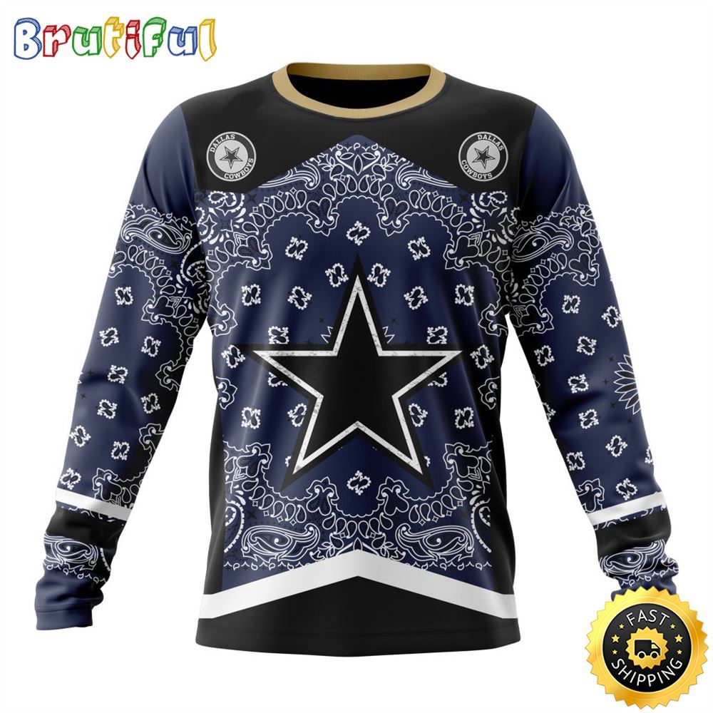 Sportswearmerch Dallas Cowboys NFL Crewneck Classic Style Personalized Sweater For Fan