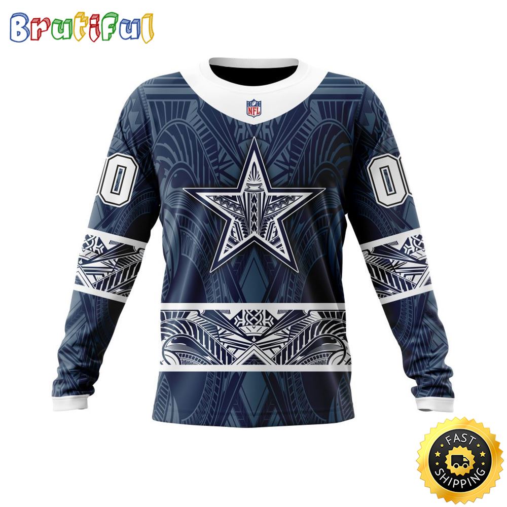 Sportswearmerch Dallas Cowboys NFL Crewneck Native With Samoa Culture Personalized Sweater For Fan