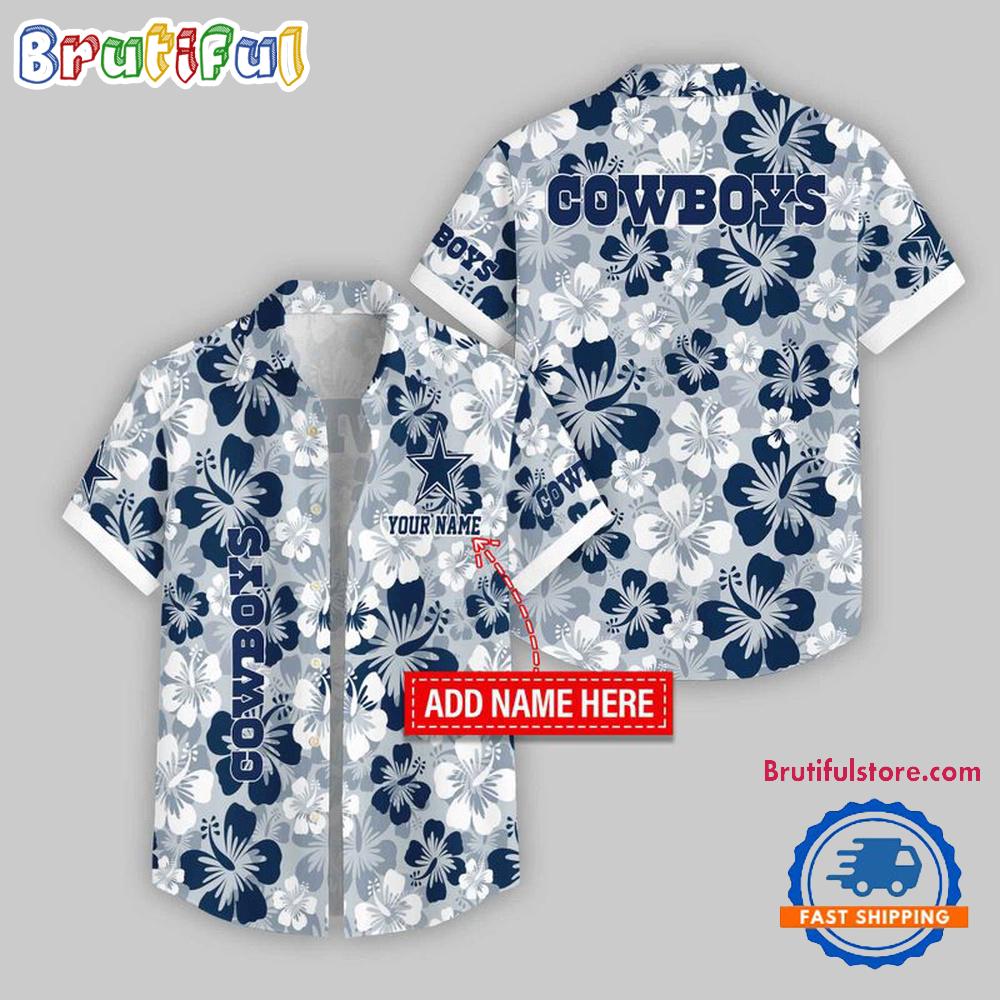 Sportswearmerch Dallas Cowboys NFL Flower Palm Tree Personalized Hawaiian Shirt For Fan